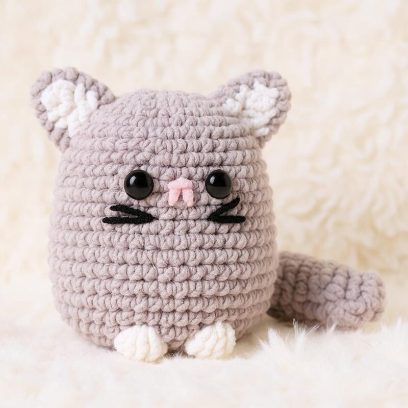 Fluffy Grey Cat Amigurumi Crochet Pattern - Adorable DIY Stuffed Animal Toy - Instant Download PDF - Image 2