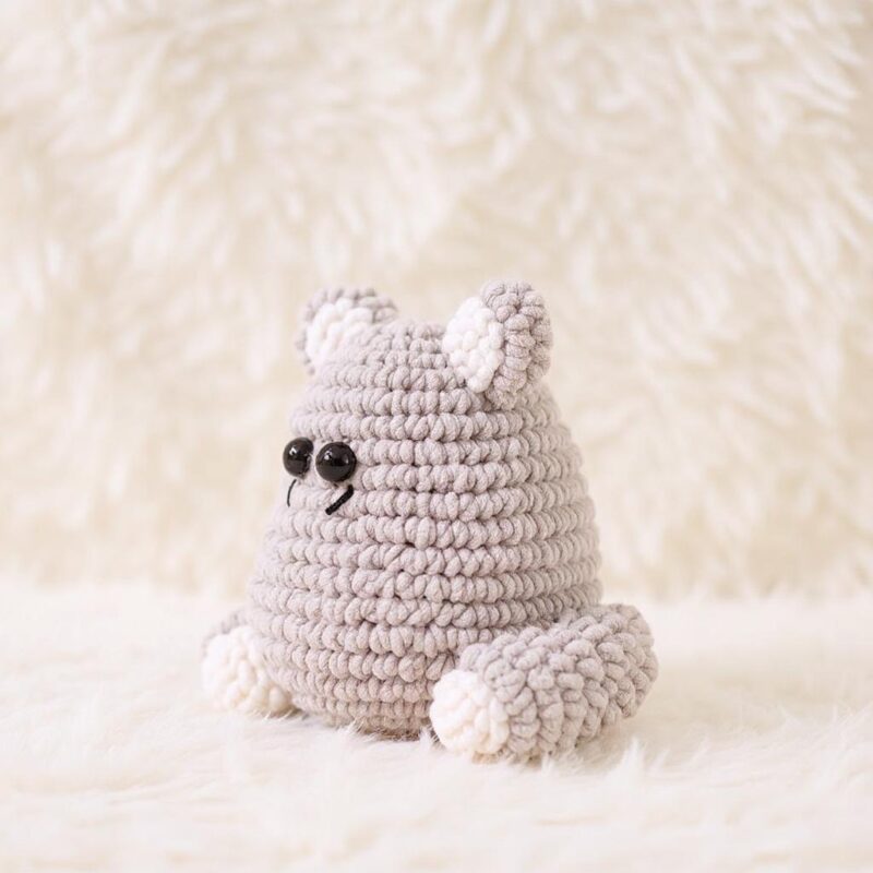 Fluffy Grey Cat Amigurumi Crochet Pattern - Adorable DIY Stuffed Animal Toy - Instant Download PDF - Image 4