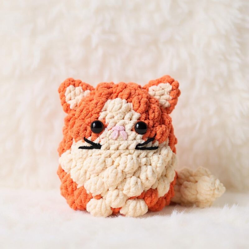 Orange Cat Amigurumi Crochet Pattern - Fluffy DIY Stuffed Animal Toy - Instant Download PDF