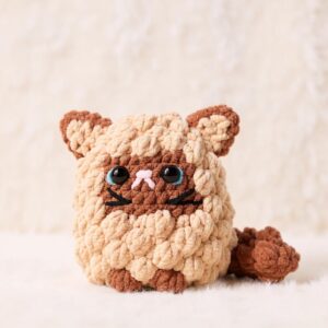 Fluffy Siamese Cat Amigurumi Crochet Pattern - Adorable DIY Stuffed Animal Toy - Instant Download PDF