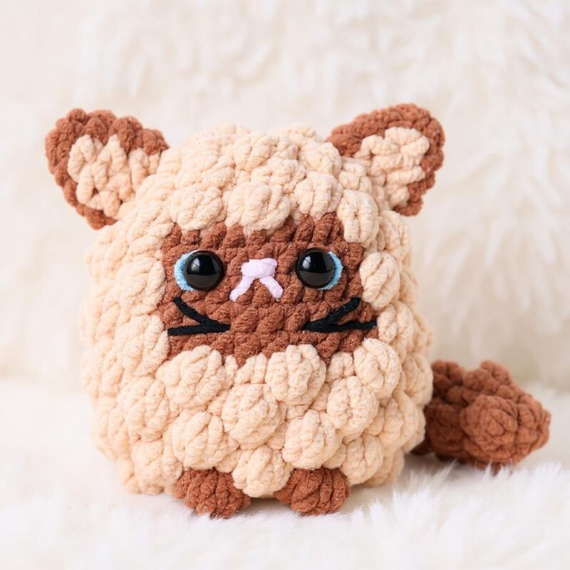 Fluffy Siamese Cat Amigurumi Crochet Pattern - Adorable DIY Stuffed Animal Toy - Instant Download PDF - Image 2
