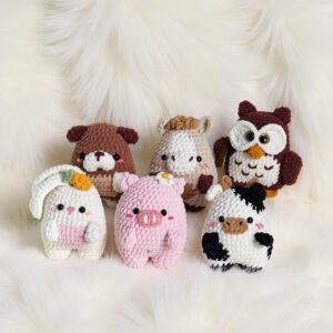 Fluffy Farmies Farm Animal Amigurumi Crochet Pattern Bundle - Adorable DIY Stuffed Toys - Instant Download PDF