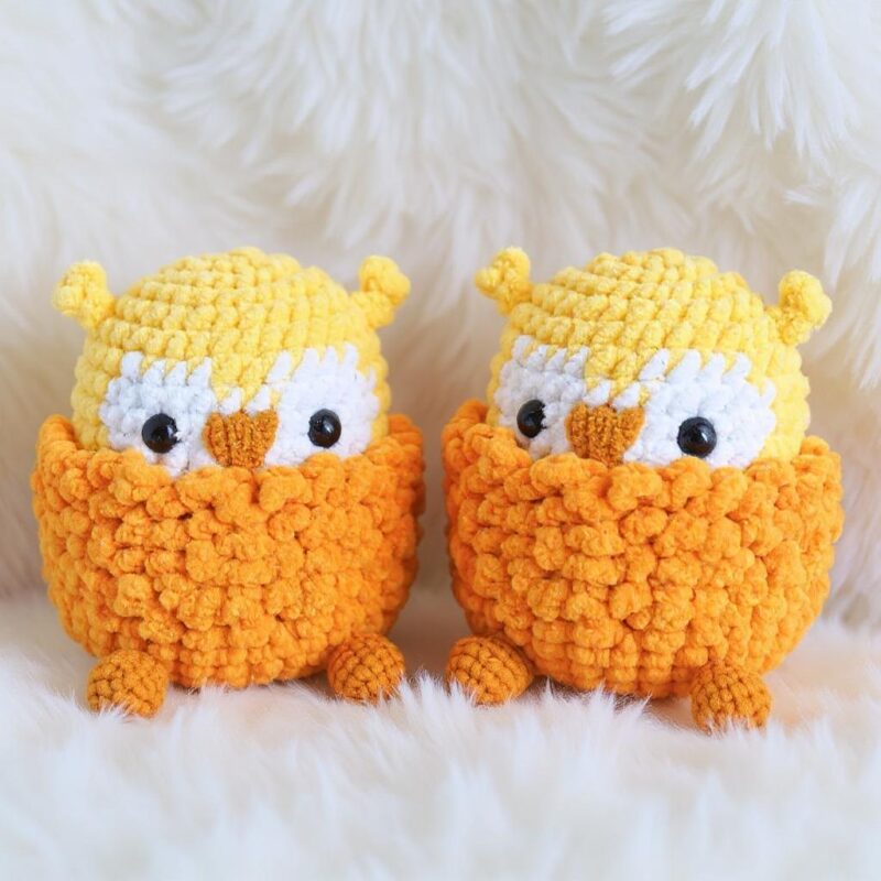 Fried Shrimp Owl Amigurumi Crochet Pattern - Whimsical DIY Stuffed Animal Toy - Instant Download PDF - Image 3