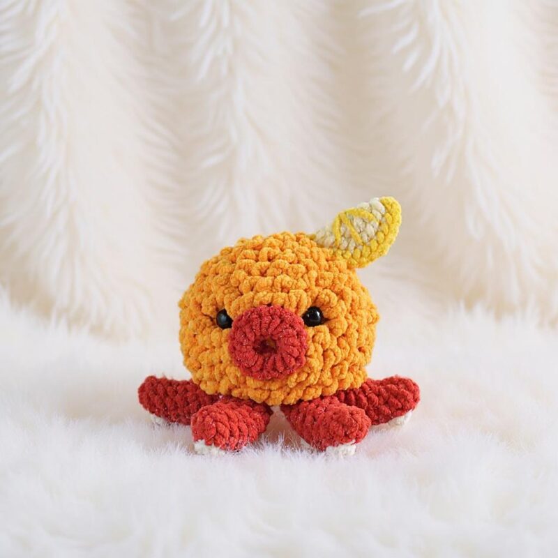 Fried Squid Takoyaki Amigurumi Crochet Pattern - Kawaii DIY Foodie Plush Toy - Instant Download PDF