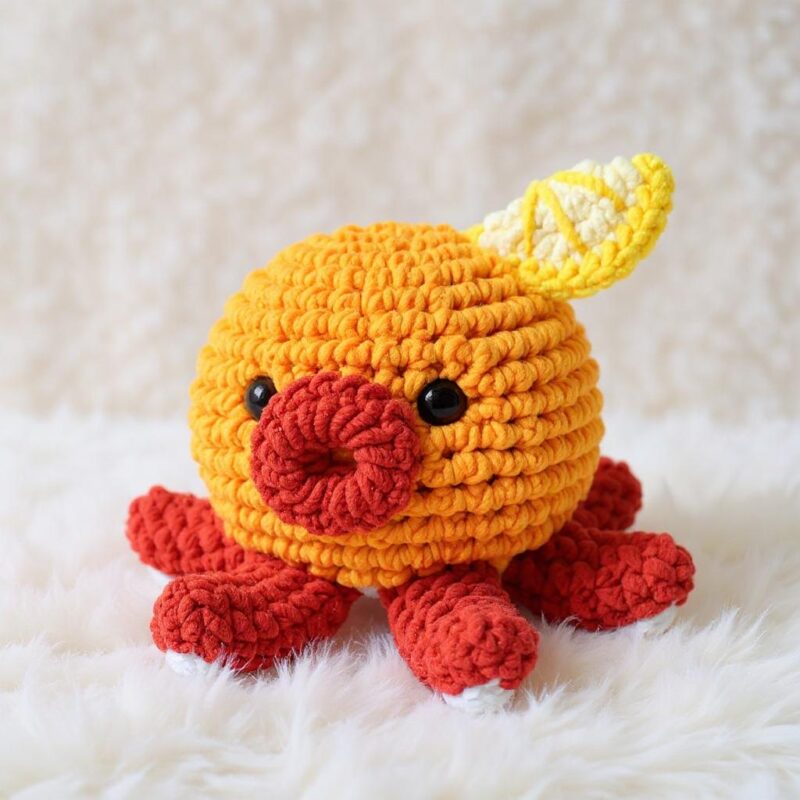 Fried Squid Takoyaki Amigurumi Crochet Pattern - Kawaii DIY Foodie Plush Toy - Instant Download PDF - Image 2