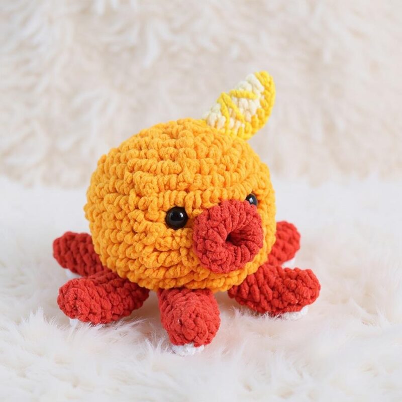Fried Squid Takoyaki Amigurumi Crochet Pattern - Kawaii DIY Foodie Plush Toy - Instant Download PDF - Image 3