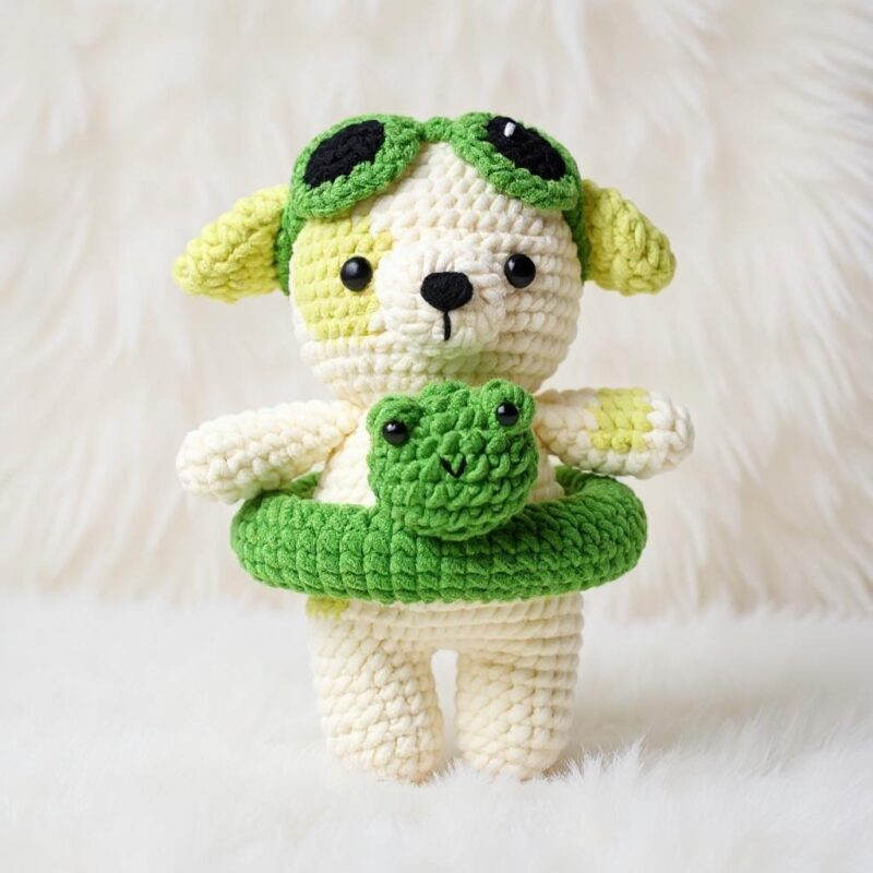 Frog Float Dog Amigurumi Crochet Pattern - Adorable DIY Stuffed Animal Toy - Instant Download PDF - Image 2