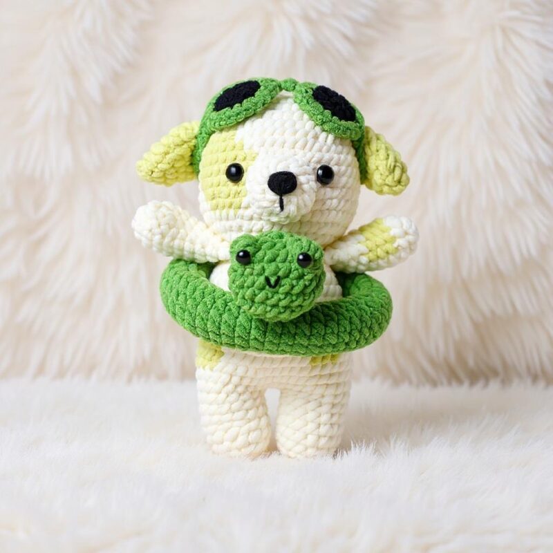 Frog Float Dog Amigurumi Crochet Pattern - Adorable DIY Stuffed Animal Toy - Instant Download PDF - Image 3