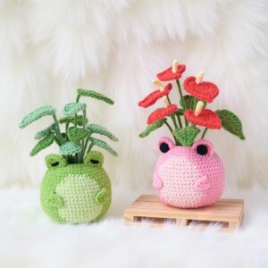 Froggy Duo Pots Amigurumi Crochet Pattern - Adorable DIY Plant Holders - Instant Download PDF