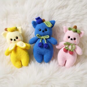 Fruit Cats Amigurumi Crochet Pattern Bundle - Adorable DIY Stuffed Animal Toys - Instant Download PDF