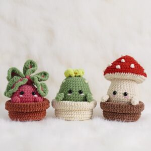 Garden Sprout Trio Amigurumi Crochet Pattern - Adorable DIY Stuffed Plant Toys - Instant Download PDF