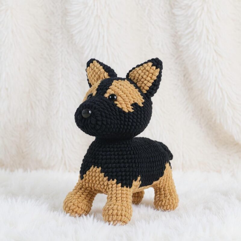 German Shepherd Amigurumi Crochet Pattern - Adorable DIY Stuffed Animal Toy - Instant Download PDF