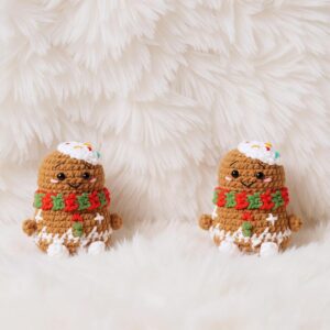 Gingerbread on a Swing Amigurumi Crochet Pattern - Adorable DIY Car Hanging Ornament - Instant Download PDF