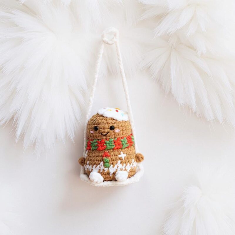 Gingerbread on a Swing Amigurumi Crochet Pattern - Adorable DIY Car Hanging Ornament - Instant Download PDF - Image 3