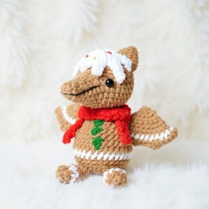 Gingerbread Pterosaur Amigurumi Crochet Pattern - Adorable DIY Dinosaur Toy - Instant Download PDF