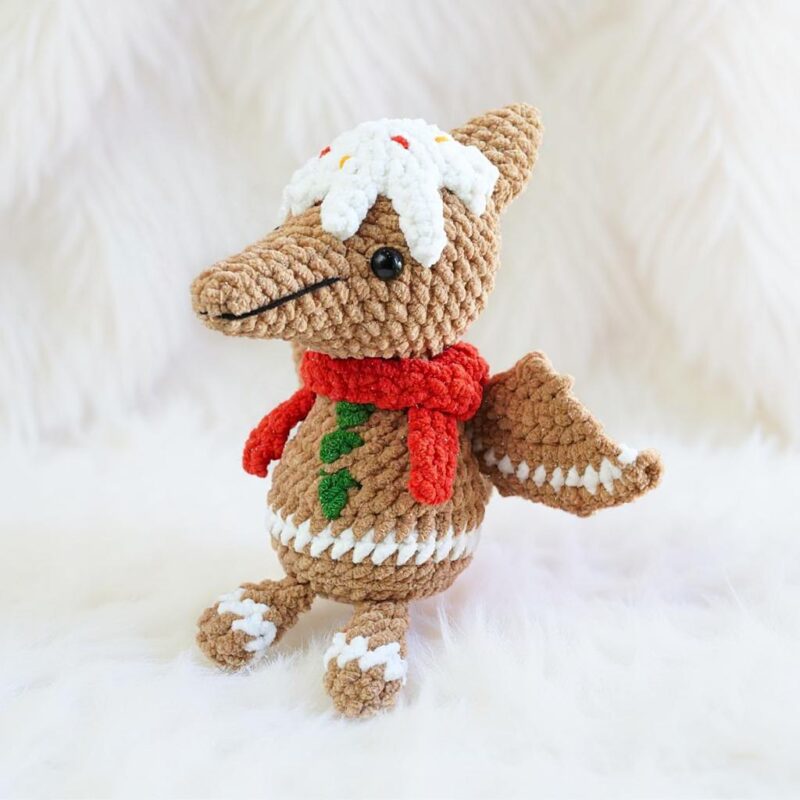 Gingerbread Pterosaur Amigurumi Crochet Pattern - Adorable DIY Dinosaur Toy - Instant Download PDF - Image 3