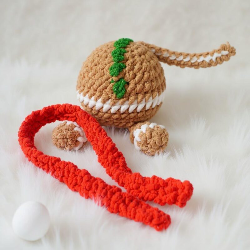 Gingerbread Pterosaur Amigurumi Crochet Pattern - Adorable DIY Dinosaur Toy - Instant Download PDF - Image 7