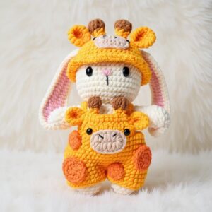 Giraffe Bunny Amigurumi Crochet Pattern - Adorable DIY Stuffed Animal Toy - Instant Download PDF