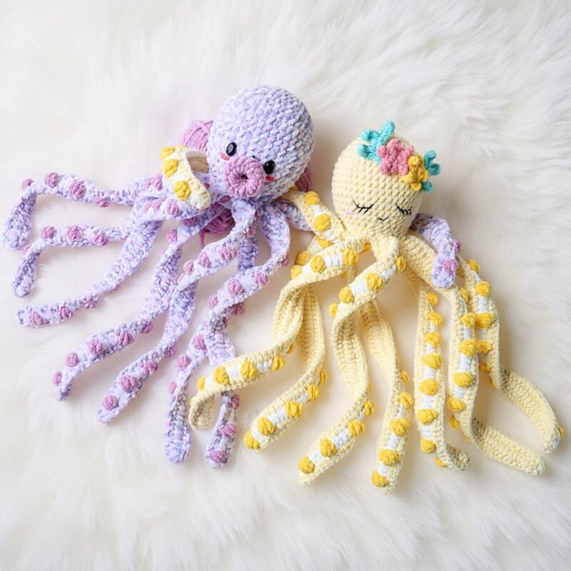 Sleeping Octopus Amigurumi Crochet Pattern - Graceful DIY Stuffed Animal Toy - Instant Download PDF