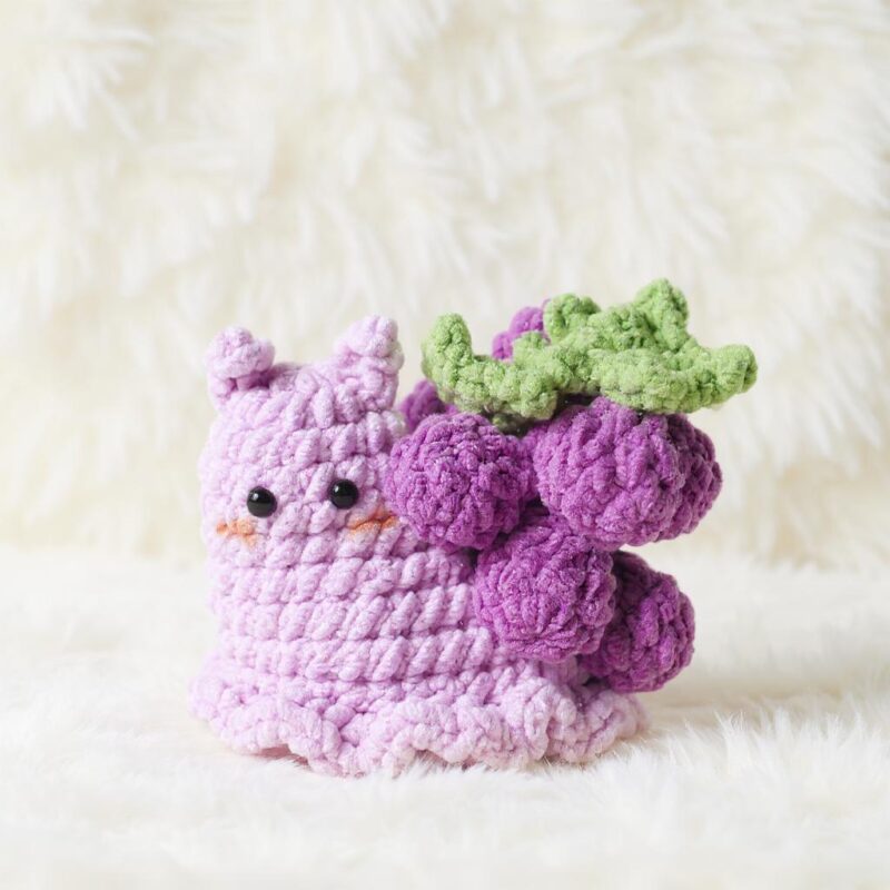Grape Snail Amigurumi Crochet Pattern - Adorable DIY Stuffed Animal Toy - Instant Download PDF