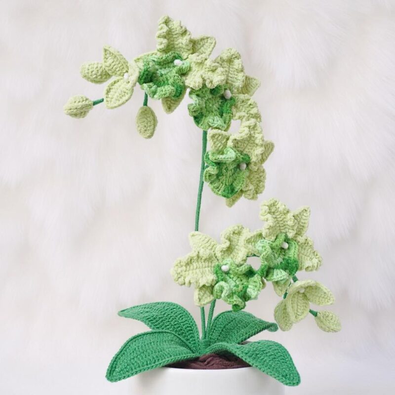 Orchid Amigurumi Crochet Pattern - Elegant DIY Potted Plant Decor - Instant Download PDF - Image 3