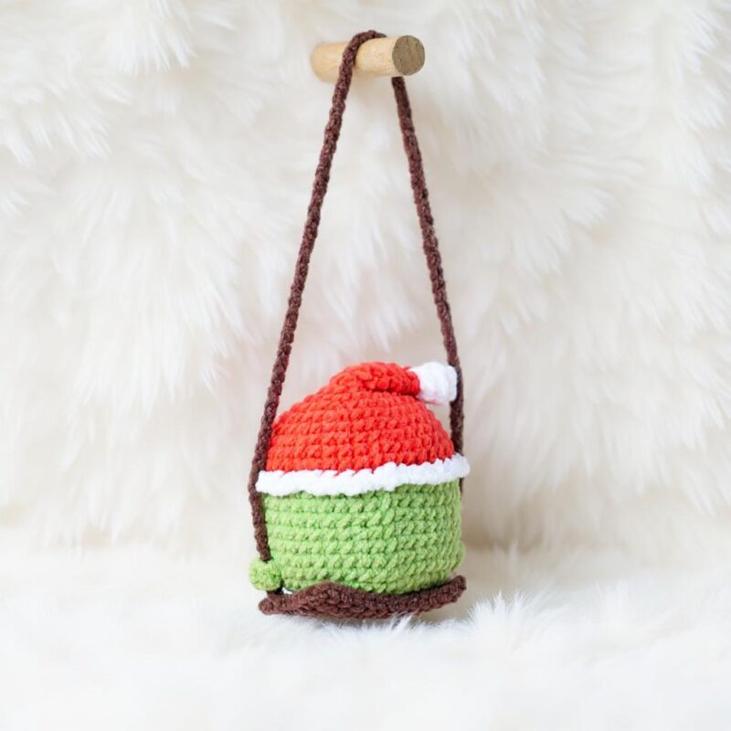 Swinging Grinch Amigurumi Crochet Pattern - Whimsical DIY Car Hanging Ornament - Instant Download PDF - Image 4