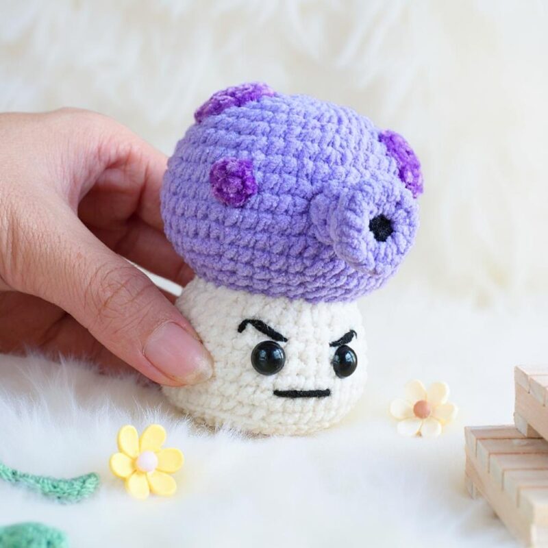 Grumpy Mushroom Amigurumi Crochet Pattern - Adorable DIY Stuffed Toy - Instant Download PDF - Image 2