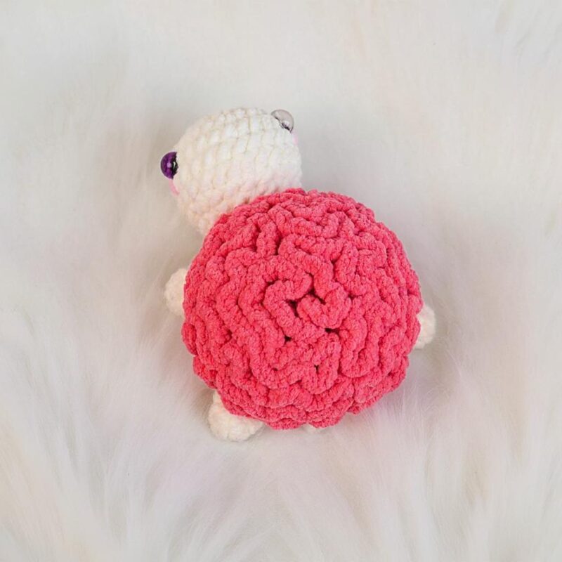 Spooky Brain Turtle Amigurumi Crochet Pattern - No-Sew - DIY Halloween Stuffed Animal - Instant Download PDF