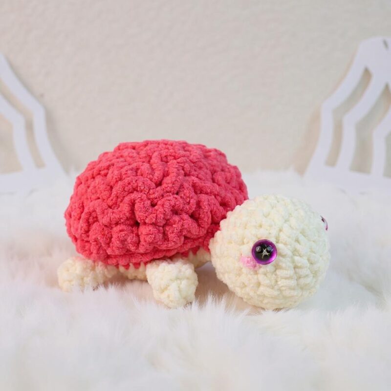 Spooky Brain Turtle Amigurumi Crochet Pattern - No-Sew - DIY Halloween Stuffed Animal - Instant Download PDF - Image 3