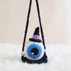 Halloween Eyeball Amigurumi Crochet Pattern - Spooky-Cute DIY Car Hanging Charm - Instant Download PDF