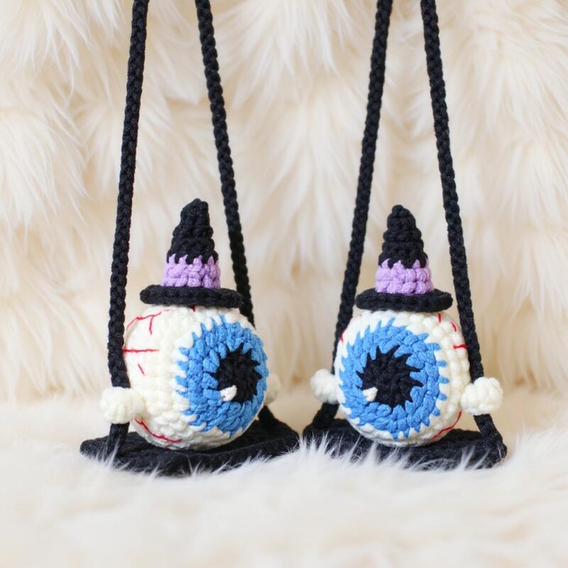 Halloween Eyeball Amigurumi Crochet Pattern - Spooky-Cute DIY Car Hanging Charm - Instant Download PDF - Image 3