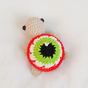 Halloween Eyeball Turtle Amigurumi Crochet Pattern - No-Sew - DIY Spooky Stuffed Animal Toy - Instant Download PDF