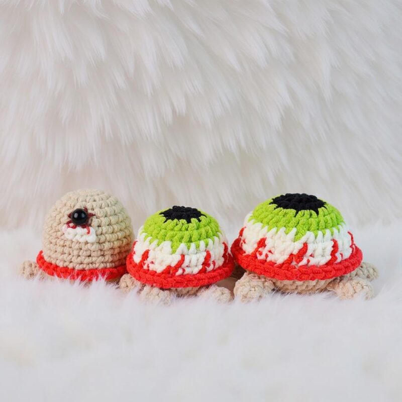 Halloween Eyeball Turtle Amigurumi Crochet Pattern - No-Sew - DIY Spooky Stuffed Animal Toy - Instant Download PDF - Image 5