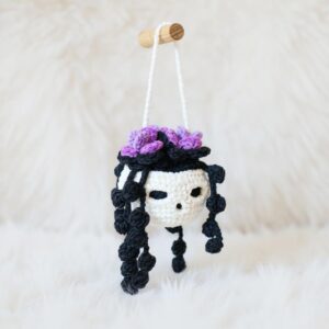 Spooky Hanging Plant Amigurumi Crochet Pattern - Cute DIY Halloween Car Charm - Instant Download PDF