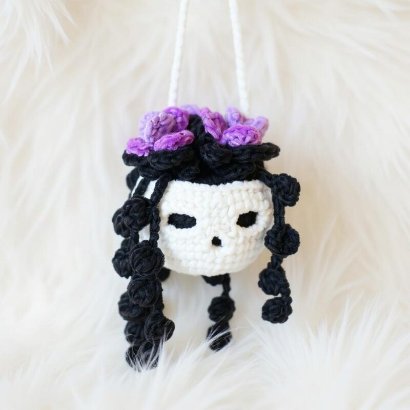 Spooky Hanging Plant Amigurumi Crochet Pattern - Cute DIY Halloween Car Charm - Instant Download PDF - Image 2