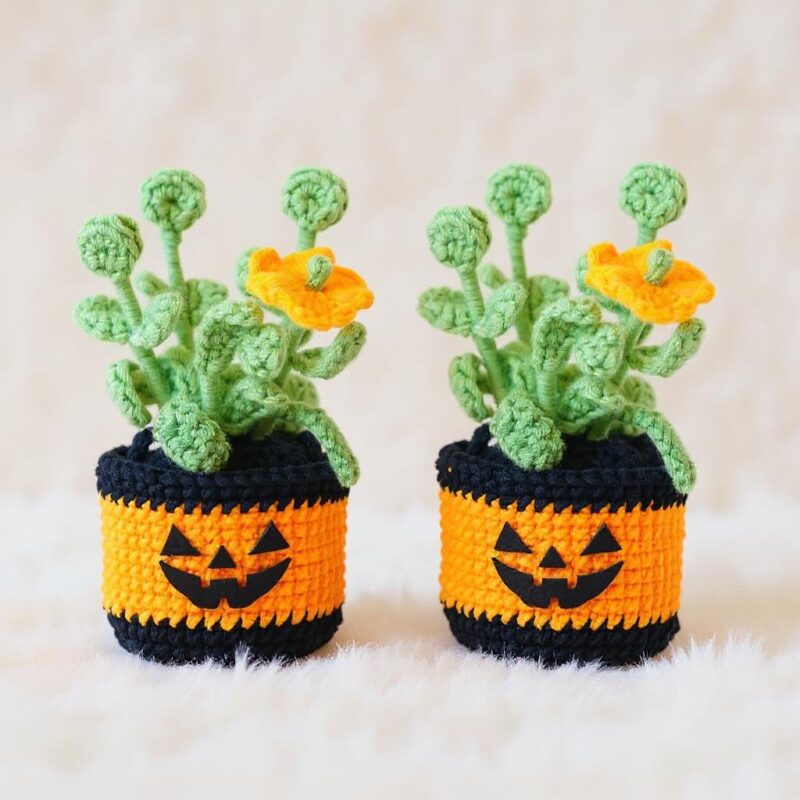 Halloween Hanging Planter Amigurumi Crochet Pattern - Spooky Cute DIY Car Decor - Instant Download PDF - Image 4