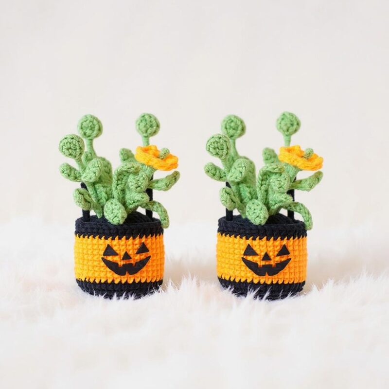 Halloween Hanging Planter Amigurumi Crochet Pattern - Spooky Cute DIY Car Decor - Instant Download PDF - Image 5