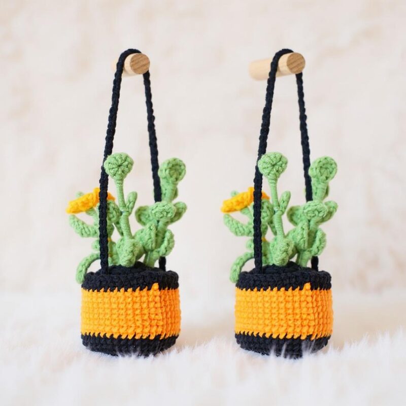 Halloween Hanging Planter Amigurumi Crochet Pattern - Spooky Cute DIY Car Decor - Instant Download PDF - Image 6