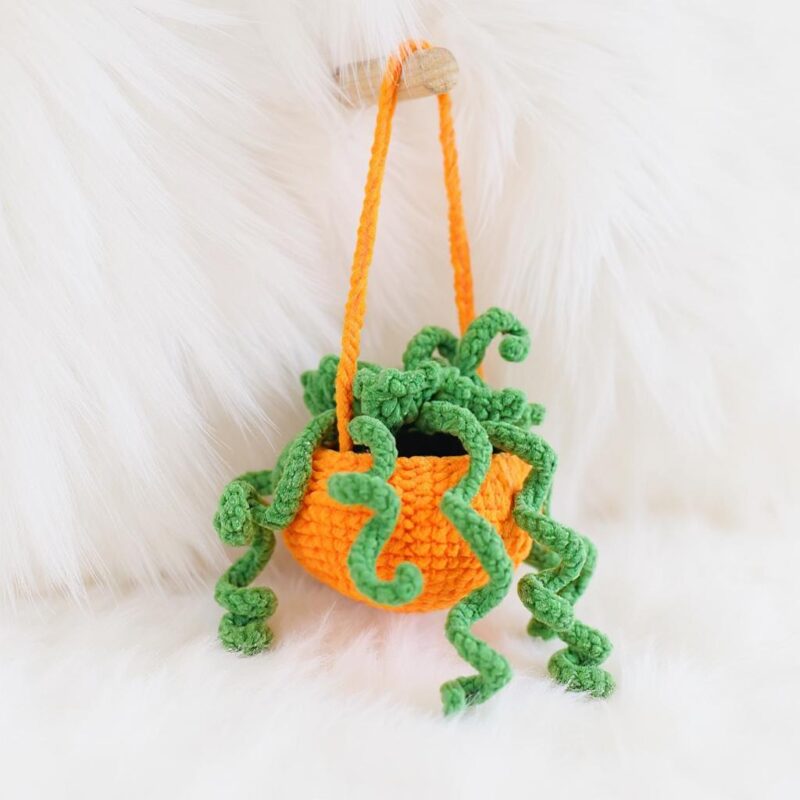 Halloween Pumpkin Pot Amigurumi Crochet Pattern - Cute DIY Car Hanging Decor - Instant Download PDF - Image 5