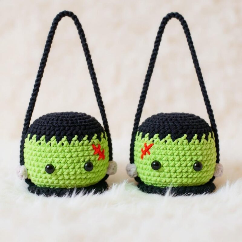 Swinging Frankenstein Amigurumi Crochet Pattern - Spooky Cute - DIY Stuffed Monster Toy - Instant Download PDF - Image 2