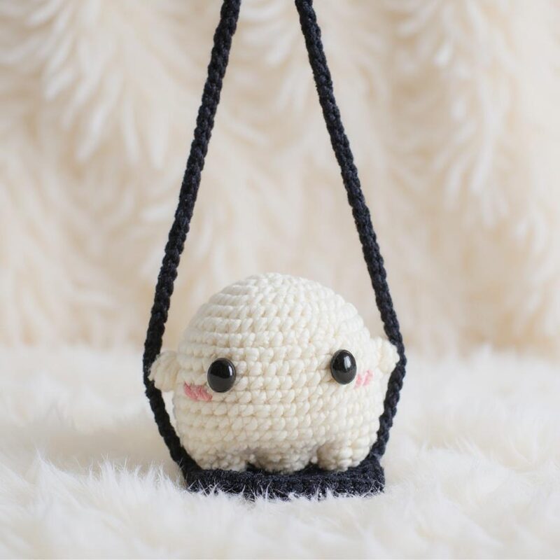 Swinging Ghost Amigurumi Crochet Pattern - Adorable DIY Halloween Car Hanging Decor - Instant Download PDF - Image 2