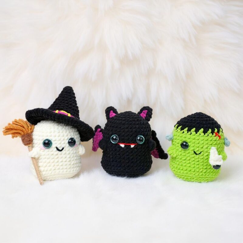 Halloween Ghosts Amigurumi Crochet Pattern Bundle - Spooky Cute DIY Stuffed Toys - Instant Download PDF