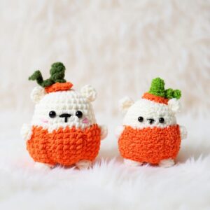 Pumpkin Bear Amigurumi Crochet Pattern - Adorable DIY Stuffed Animal Toy - Instant Download PDF