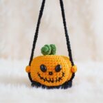 Swinging Halloween Pumpkin Amigurumi Crochet Pattern - Spooky Cute - DIY Car Hanging Charm - Instant Download PDF