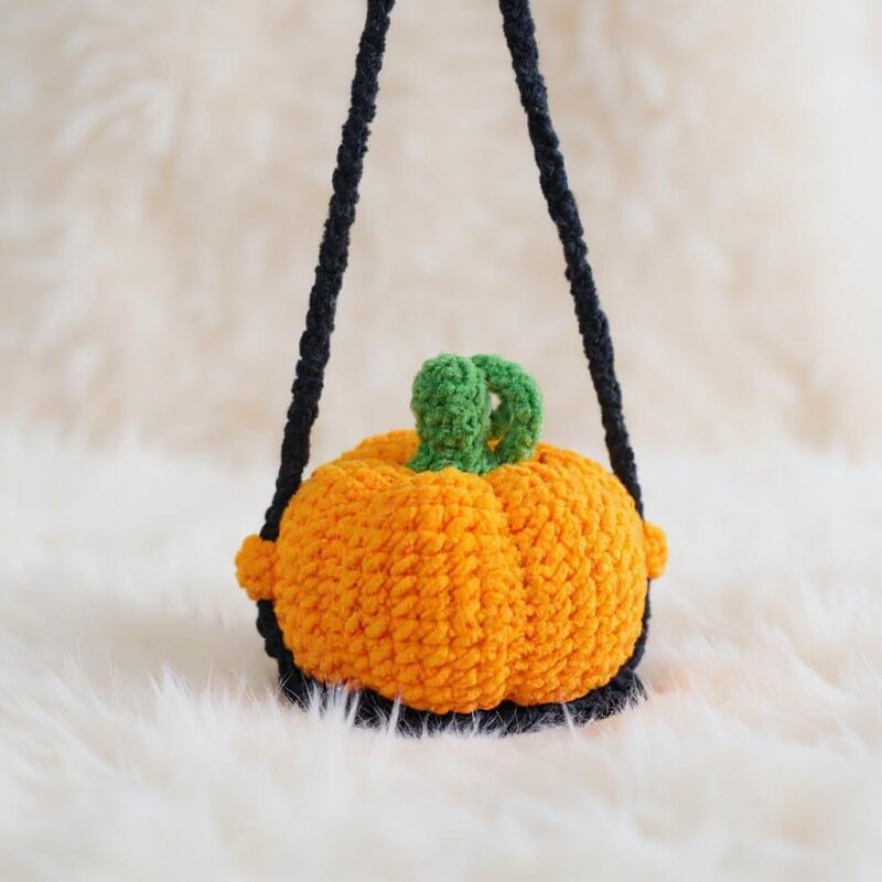 Swinging Halloween Pumpkin Amigurumi Crochet Pattern - Spooky Cute - DIY Car Hanging Charm - Instant Download PDF - Image 4