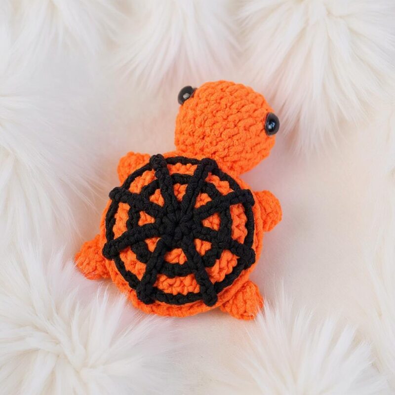 Halloween Spider Turtle Amigurumi Crochet Pattern - No-Sew - DIY Spooky Stuffed Toy - Instant Download PDF