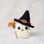 Witchy Ghost Amigurumi Crochet Pattern - Adorable DIY Halloween Toy - Instant Download PDF