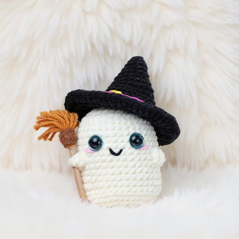 Witchy Ghost Amigurumi Crochet Pattern - Adorable DIY Halloween Toy - Instant Download PDF - Image 3