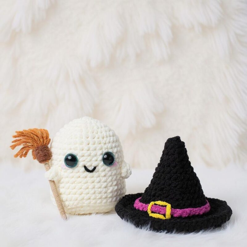 Witchy Ghost Amigurumi Crochet Pattern - Adorable DIY Halloween Toy - Instant Download PDF - Image 6