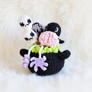 Haunted Cauldron Amigurumi Crochet Pattern - Spooky DIY Halloween Decor - Instant Download PDF